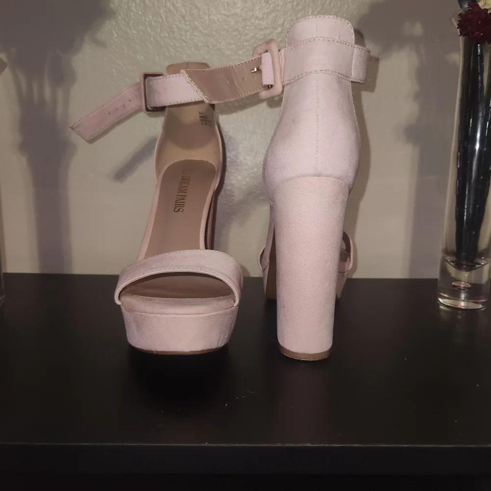 Dream Pairs Blush Ankle-Strap Platform Heels